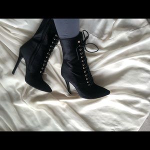 Stiletto suede booties